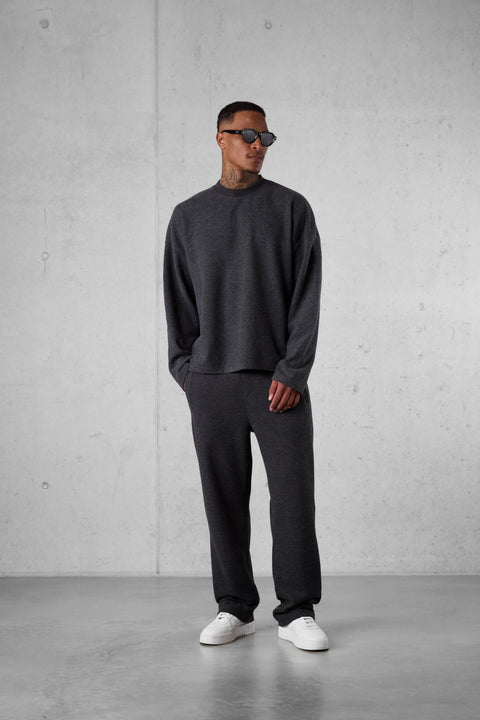 ANTHRACITE MELANGE COMFY LOOSE SWEATPANTS