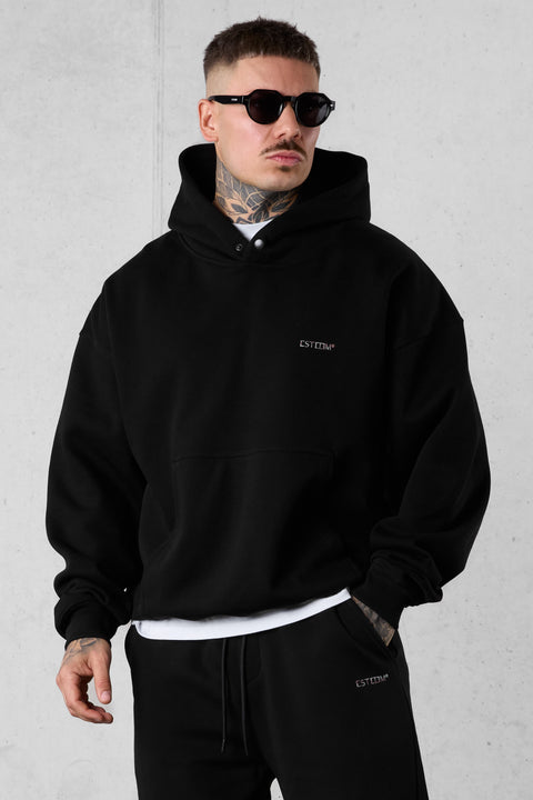 BLACK ESSENTIAL OVERSIZED HOODIE 2.0
