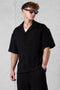 BLACK RUFFLES SHIRT
