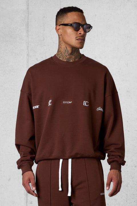 DOWNTOWNBROWN LOGOS OVERSIZED SWEATER