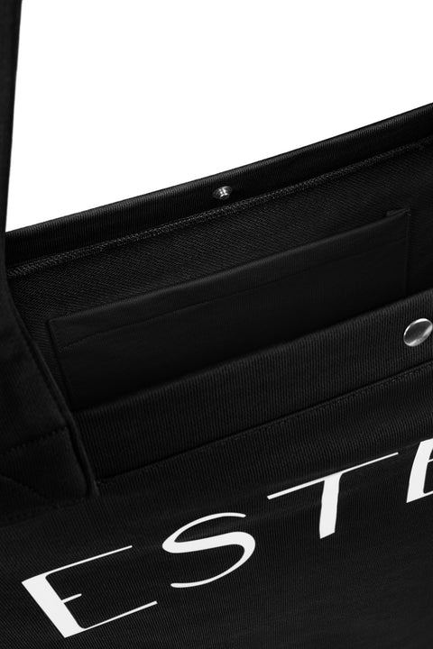 BLACK BEACH TOTE BAG