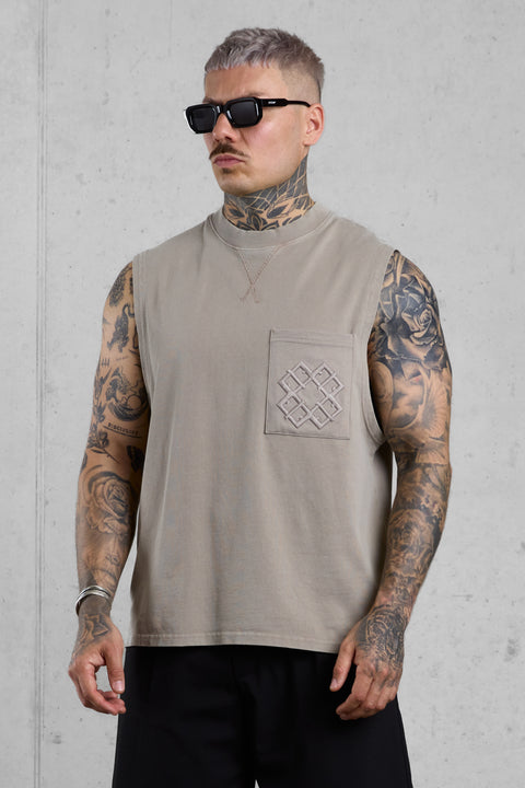 VINTAGE KHAKI OVERSIZED TANK TEE