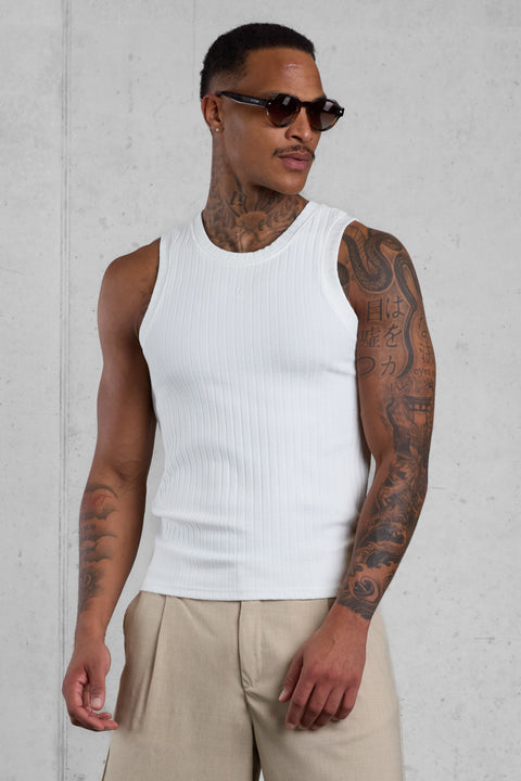 CREAM RIP TANK TOP