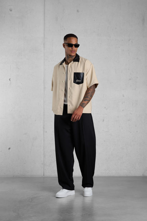 BEIGE SUEDE SHIRT