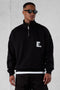 BLACK E. STATEMENT OVERSIZED HALFZIP SWEATER