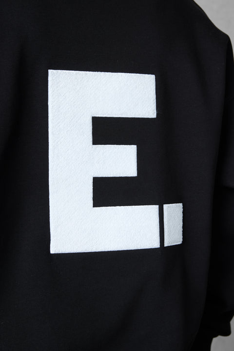 BLACK E. STATEMENT OVERSIZED HALFZIP SWEATER