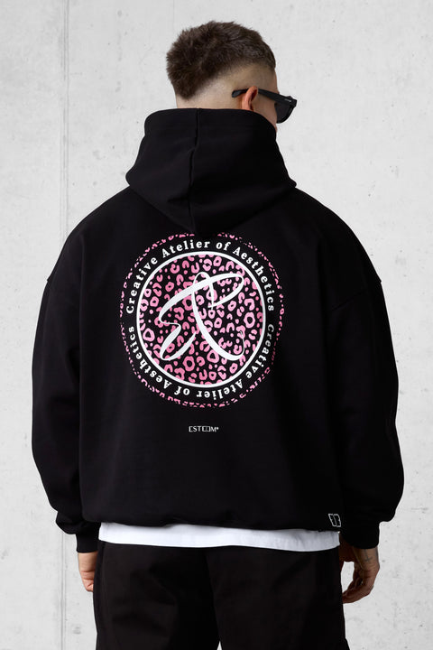 BLACK LEO AESTHETICS OVERSIZED HOODIE