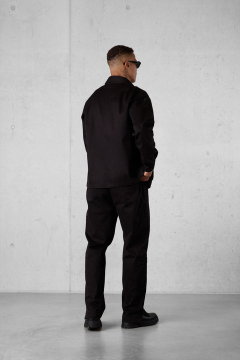 BLACK SLIT CHINO PANTS