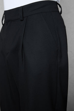 BLACK WIDE TAILORED PANTS