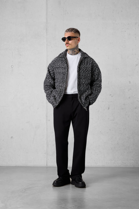 BLACK/WHITE PIXELATED OVERSIZED JACKET