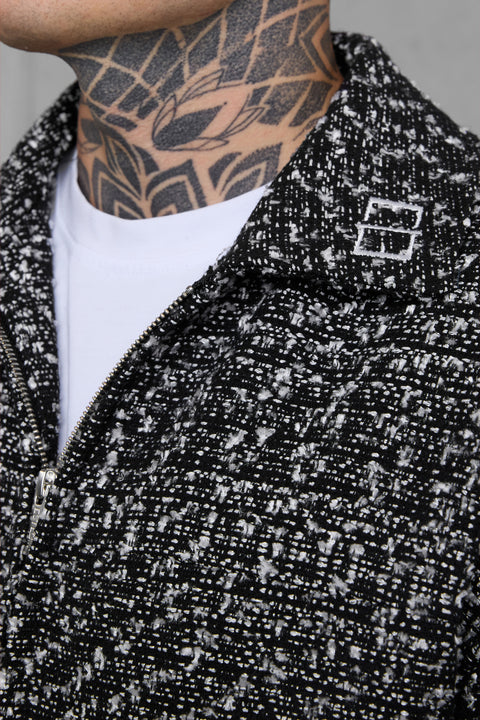 BLACK/WHITE PIXELATED OVERSIZED JACKET