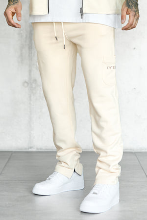 BEIGE DISCREET POCKET SWEATPANTS