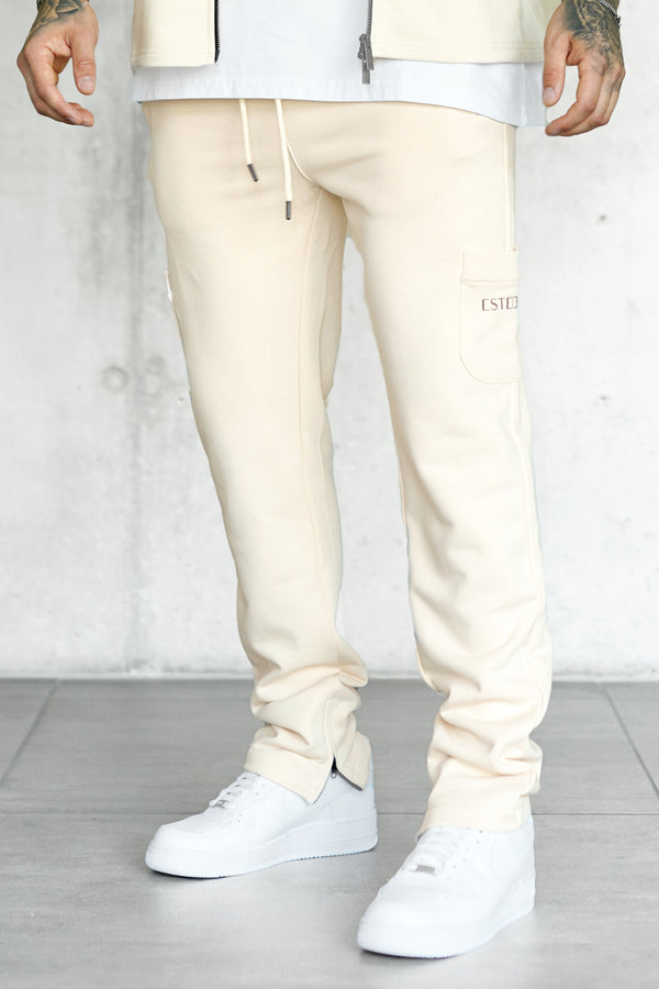BEIGE DISCREET POCKET SWEATPANTS