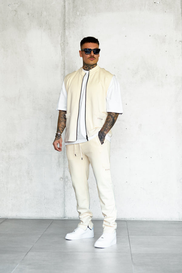 BEIGE DISCREET POCKET SWEATPANTS