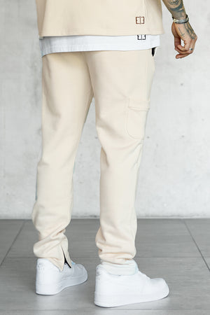 BEIGE DISCREET POCKET SWEATPANTS
