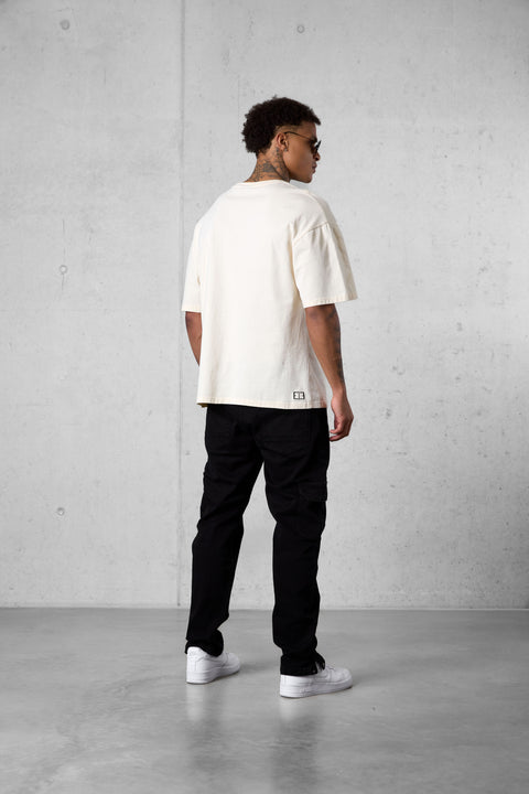 BEIGE CURVE OVERSIZED TEE