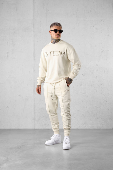 BEIGE BASIC SWEATPANTS