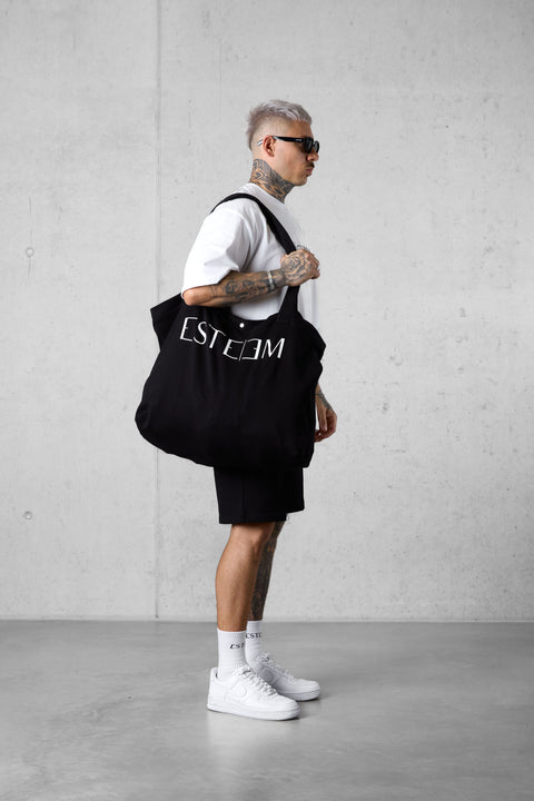 BLACK BEACH TOTE BAG