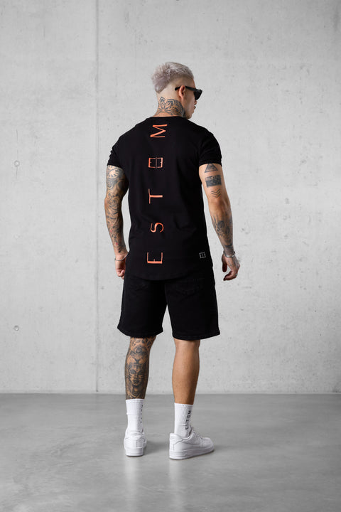 BLACK BURNTCORAL VERTICAL TEE