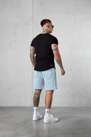BLACK COLORED BLOWN-UP TEE