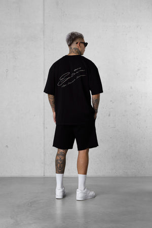 BLACK HIGH STANDARD SIGNATURE OVERSIZED TEE