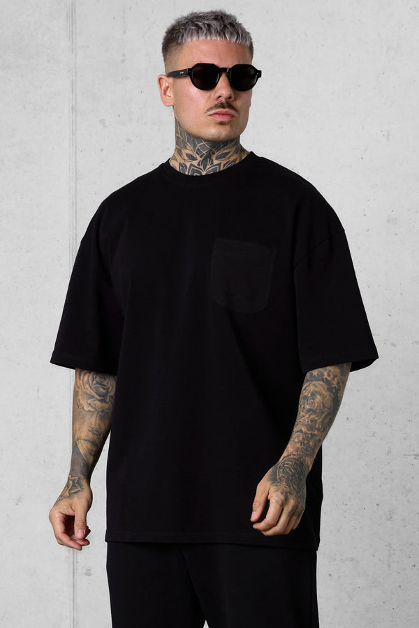 BLACK ICON POCKET OVERSIZED TEE