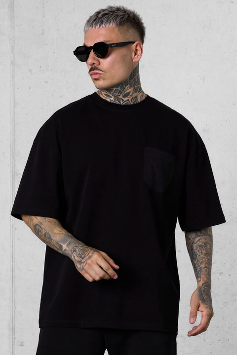 BLACK ICON POCKET OVERSIZED TEE