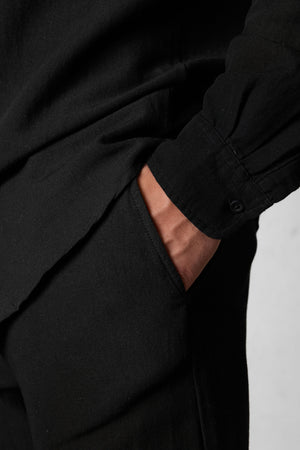 BLACK LINEN SHORTS