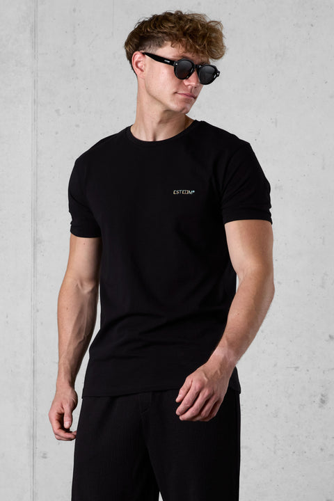 BLACK MIXED COLORS ESSENTIAL TEE