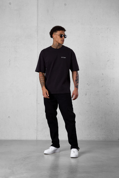 BLACK DISCREET OVERSIZED TEE