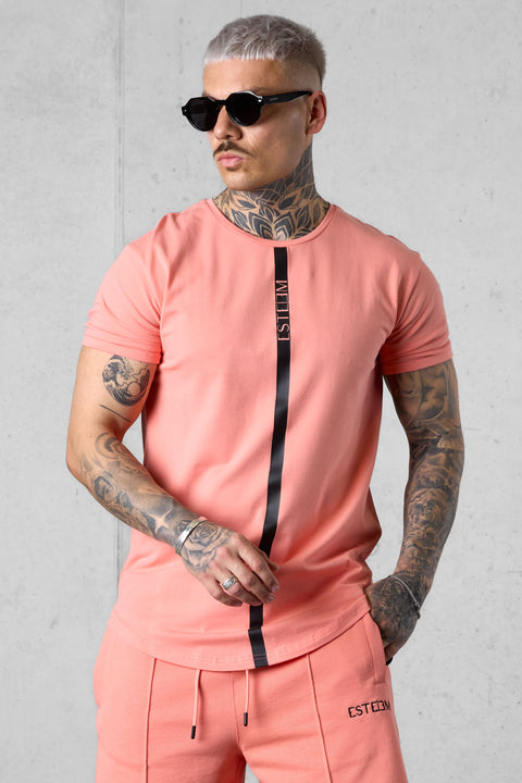 BURNTCORAL STRIPE TEE