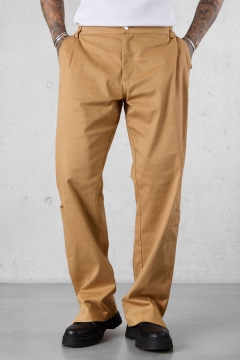 CAMEL SLIT CHINO PANTS