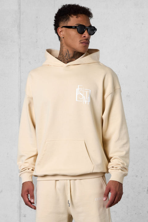 CREMEBRULEE DECONSTRUCTED OVERSIZED SWEATHOODIE