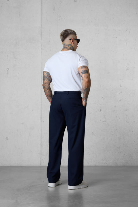 DARKBLUE WIDE TAILORED PANTS