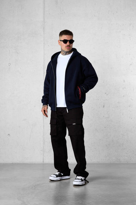 DARKSAPPHIRE LEO AESTHETICS OVERSIZED ZIP HOODIE