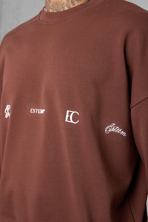 DOWNTOWNBROWN LOGOS OVERSIZED SWEATER