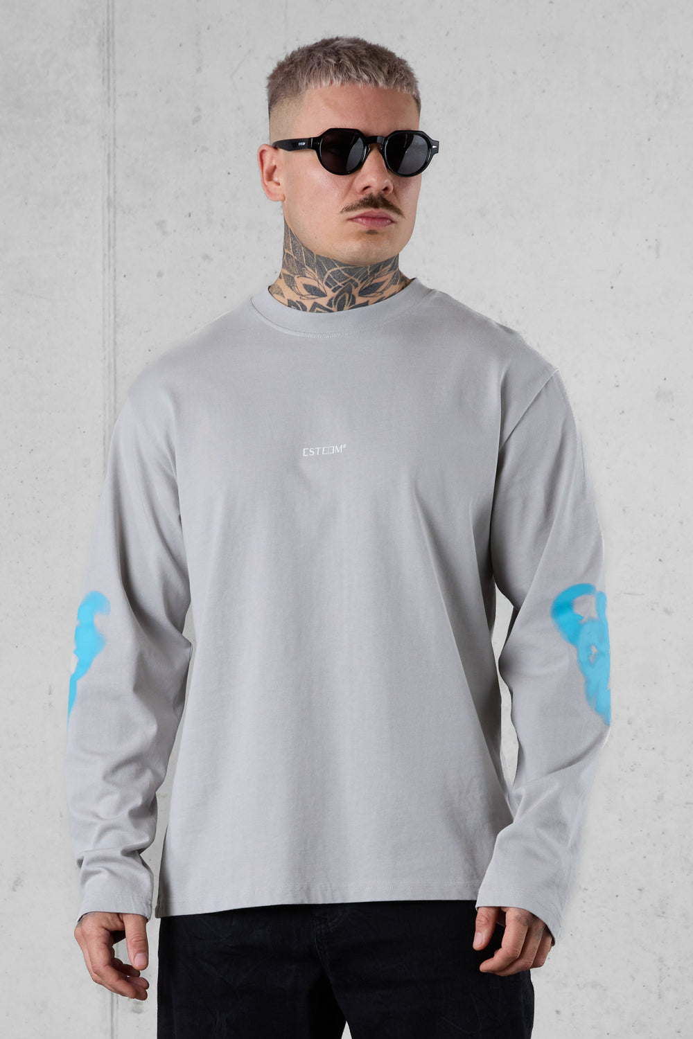 GREY ICED BLURRED HEARTS LONGSLEEVE