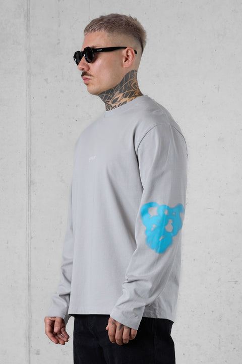 GREY ICED BLURRED HEARTS LONGSLEEVE