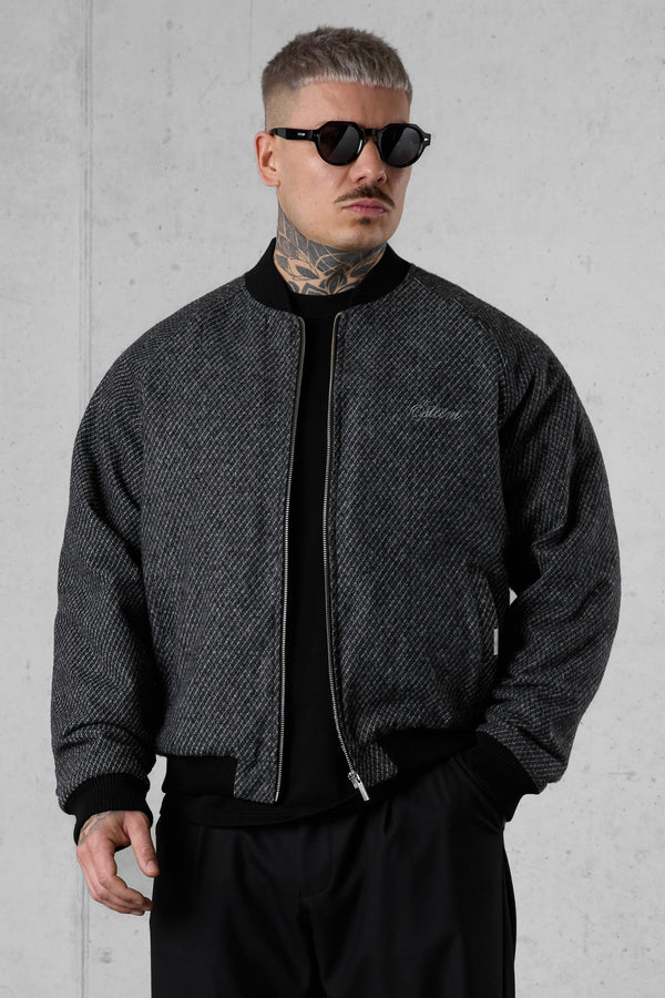 GREY SHADOW BOMBER JACKET
