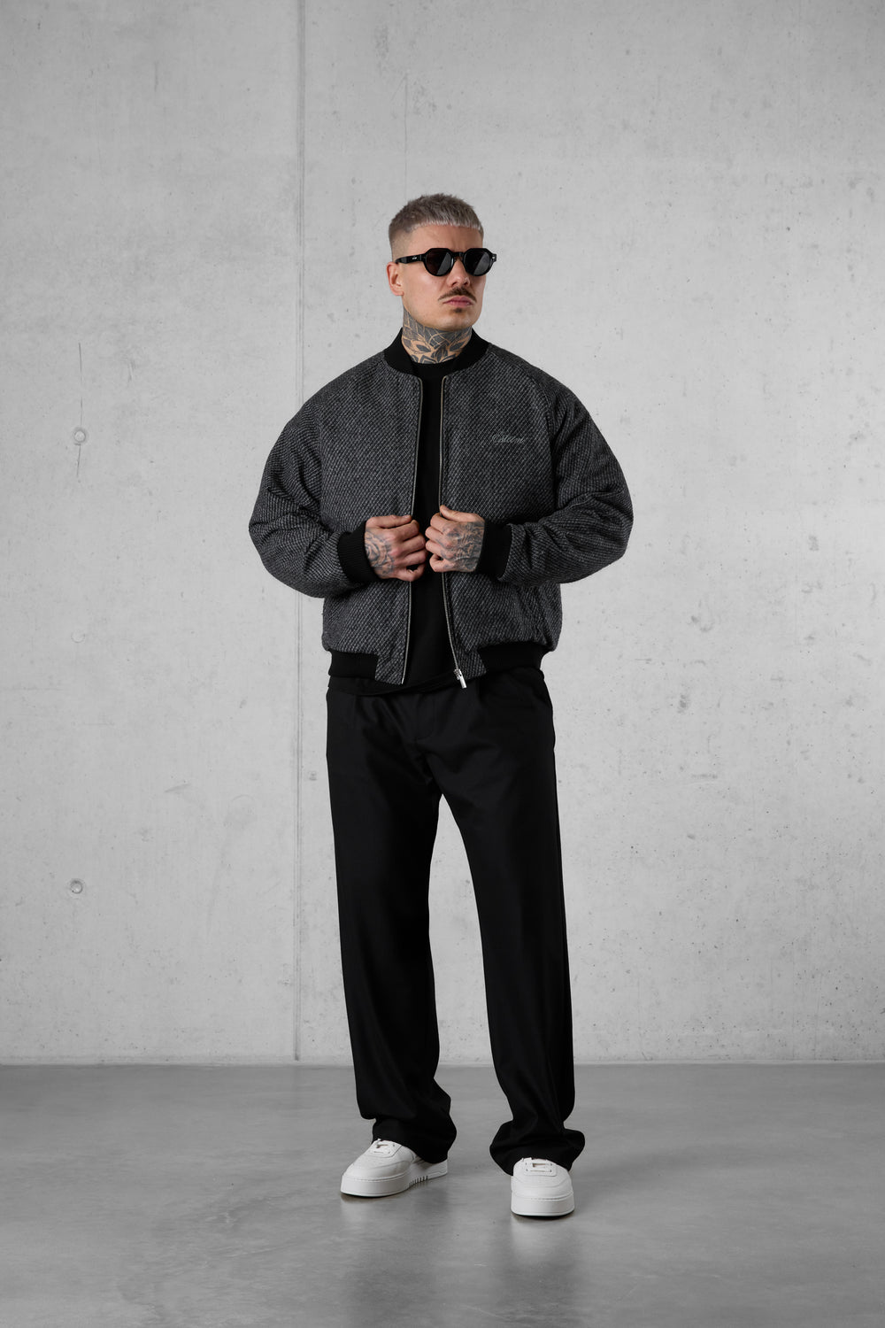 GREY SHADOW BOMBER JACKET