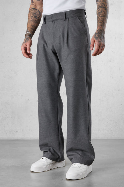 GREY WIDE TAILORED PANTS