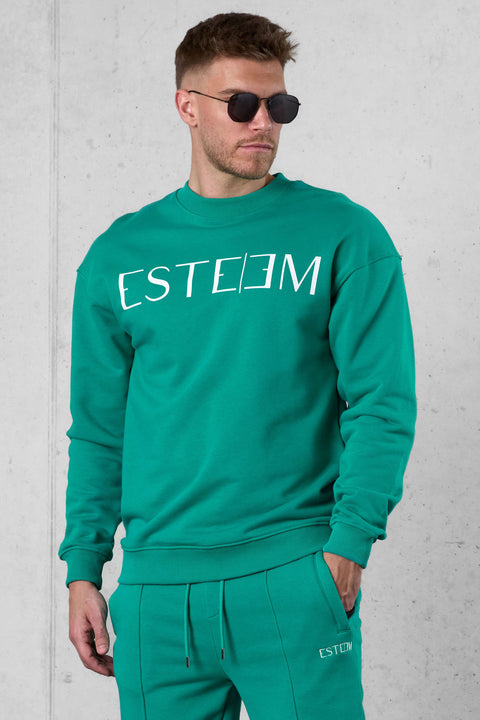 PEPPER GREEN LETTERING SWEATER
