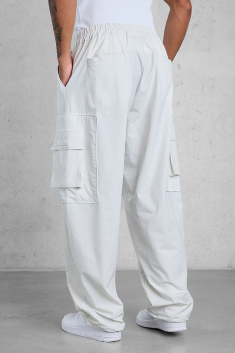 LIGHTGREY NYLON TRACKPANTS