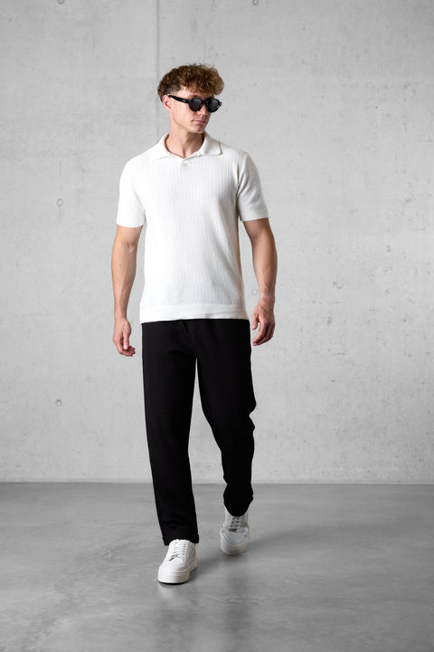 OFFWHITE KNIT POLOSHIRT