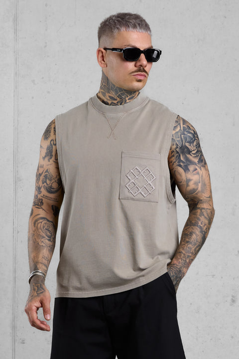 VINTAGE KHAKI OVERSIZED TANK TEE