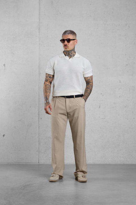 ECRU KNIT POLOSHIRT