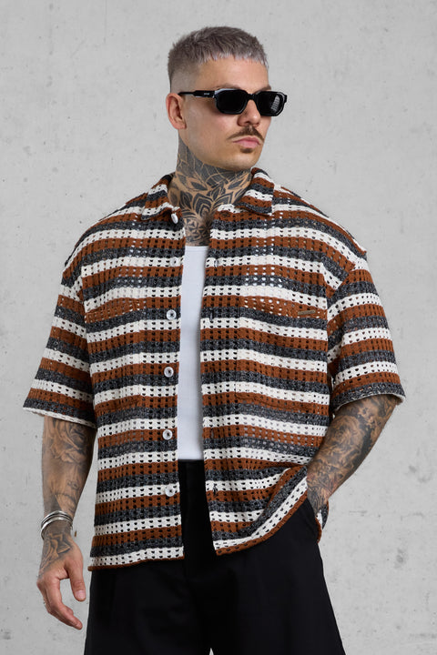 CROCHET STRIPED SHIRT
