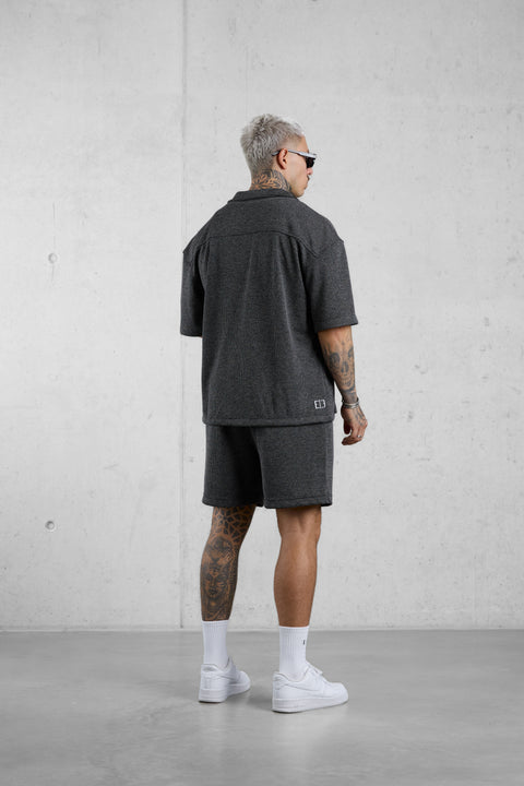BLACK TEXTURED SHIRT