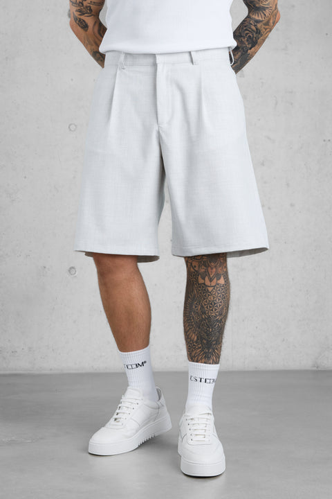 CLOUDGREY WIDE TAILORED SHORTS