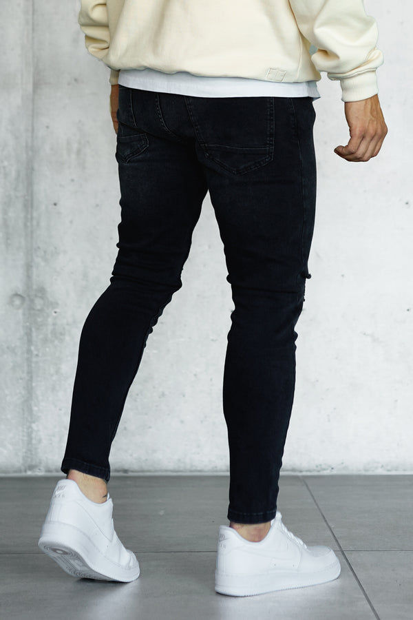 WASHED BLACK DESTROYED JEANS 4.0